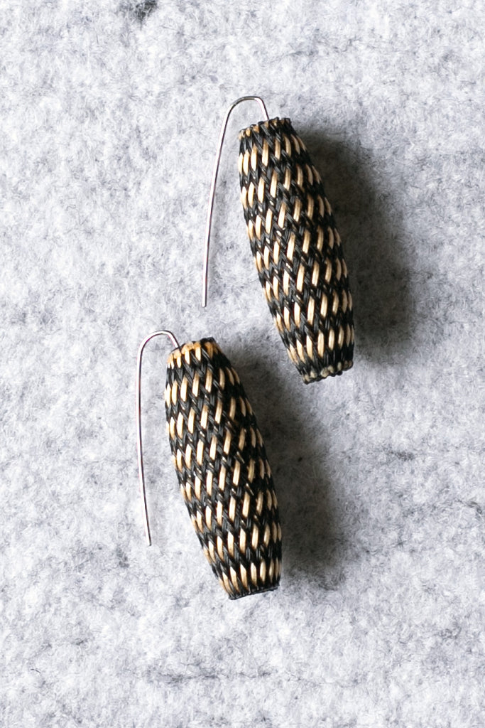 Entwined Bronze Mesh cocoon earrings by Workshop 85