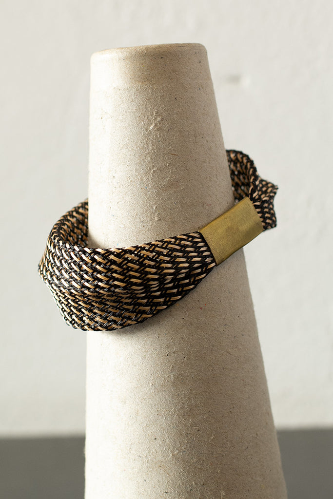 Entwined Bronze mesh bangle back view